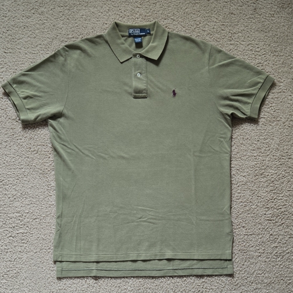 Polo Ralph Lauren Men's Olive Green Polo Shirt L